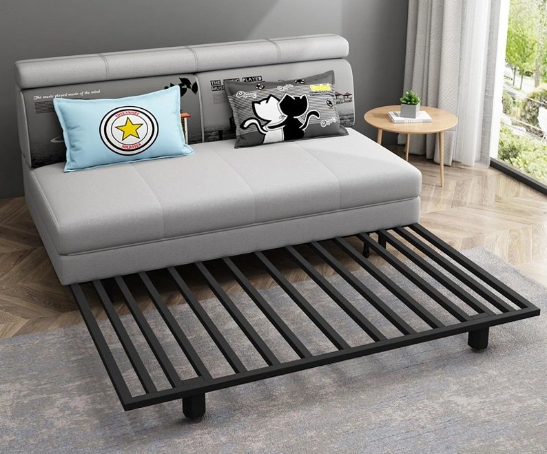 Sofa Bed In Iron Frame Scb01, Iron Sofa Come Bed Design