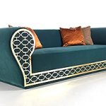 gold metal framed Three Seater Sofa #TSS35