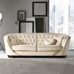 modern cream faux Three Seater Sofa #TSS9